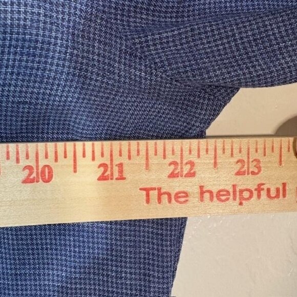 Todd Snyder Linen Shirt Mens Large Blue Mini Check Button Front Spread Collar - Picture 6 of 7